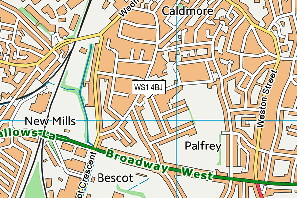 WS1 4BJ map - OS VectorMap District (Ordnance Survey) WS1 4BJ map - OS VectorMap District (Ordnance Survey)
