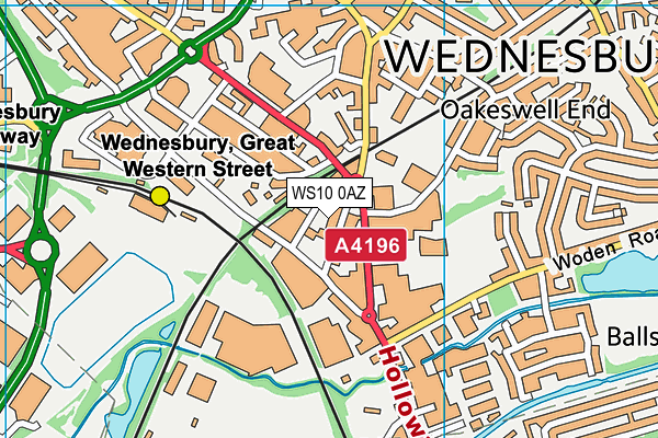 WS10 0AZ map - OS VectorMap District (Ordnance Survey) WS10 0AZ map - OS VectorMap District (Ordnance Survey)