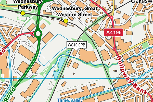 WS10 0PB map - OS VectorMap District (Ordnance Survey) WS10 0PB map - OS VectorMap District (Ordnance Survey)