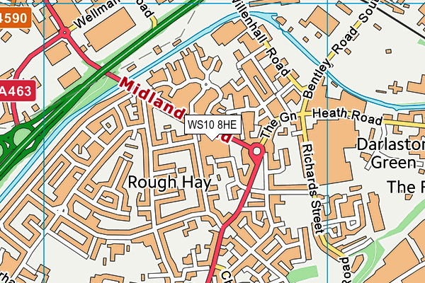 WS10 8HE map - OS VectorMap District (Ordnance Survey)