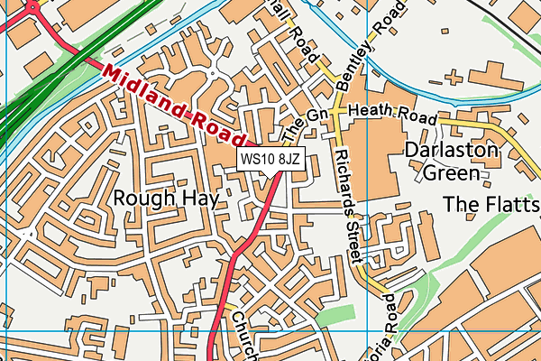 WS10 8JZ map - OS VectorMap District (Ordnance Survey) WS10 8JZ map - OS VectorMap District (Ordnance Survey)