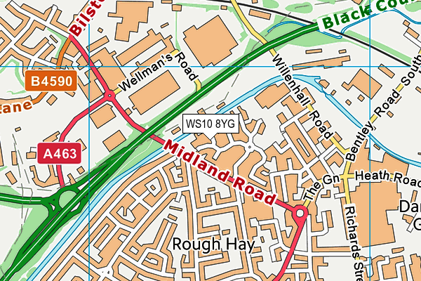 WS10 8YG map - OS VectorMap District (Ordnance Survey) WS10 8YG map - OS VectorMap District (Ordnance Survey)