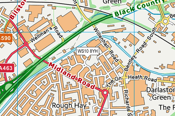 WS10 8YH map - OS VectorMap District (Ordnance Survey) WS10 8YH map - OS VectorMap District (Ordnance Survey)