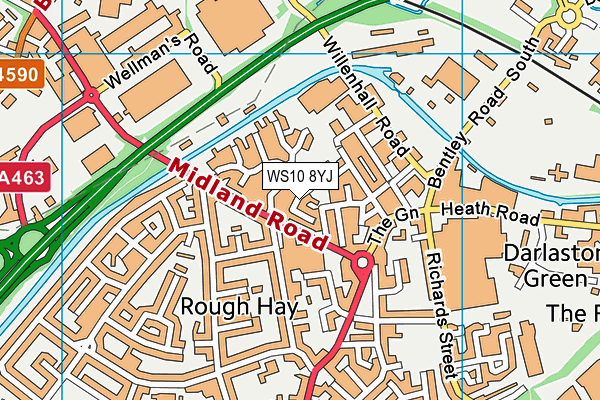 WS10 8YJ map - OS VectorMap District (Ordnance Survey) WS10 8YJ map - OS VectorMap District (Ordnance Survey)