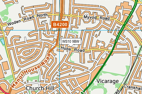 WS10 9BW map - OS VectorMap District (Ordnance Survey) WS10 9BW map - OS VectorMap District (Ordnance Survey)