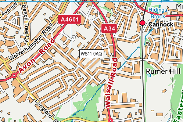 WS11 0AQ map - OS VectorMap District (Ordnance Survey) WS11 0AQ map - OS VectorMap District (Ordnance Survey)