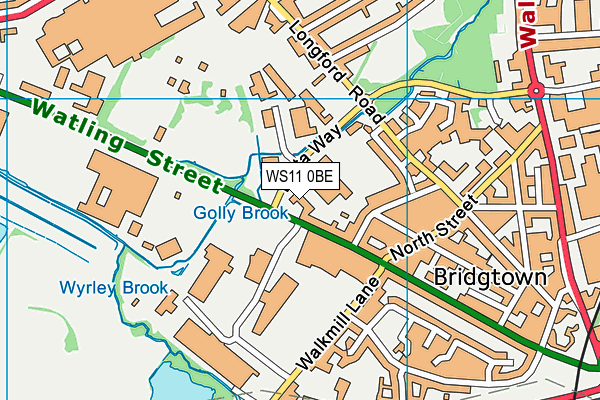 WS11 0BE map - OS VectorMap District (Ordnance Survey) WS11 0BE map - OS VectorMap District (Ordnance Survey)