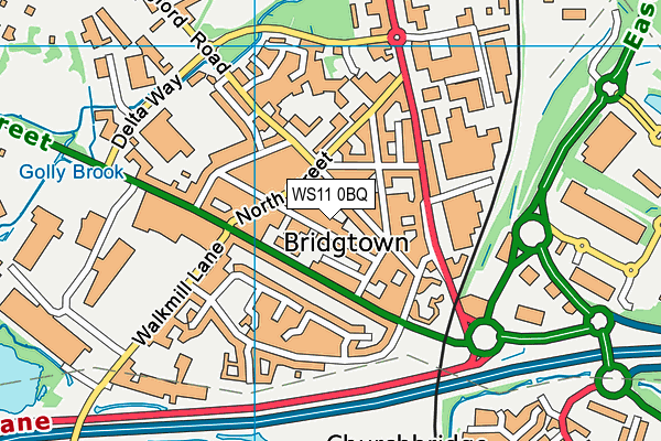 WS11 0BQ map - OS VectorMap District (Ordnance Survey)