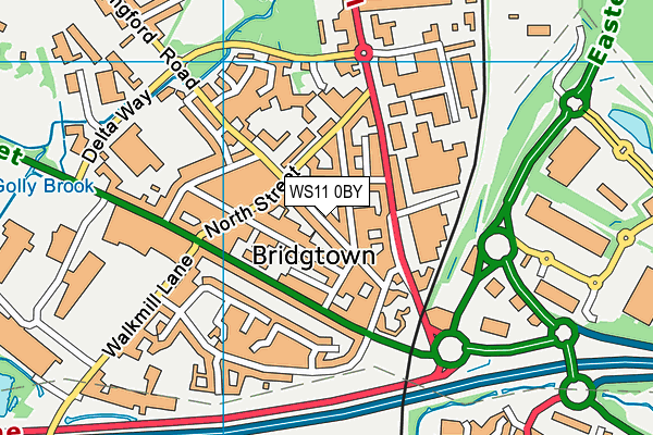 WS11 0BY map - OS VectorMap District (Ordnance Survey)