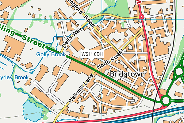 WS11 0DH map - OS VectorMap District (Ordnance Survey) WS11 0DH map - OS VectorMap District (Ordnance Survey)