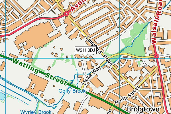 WS11 0DJ map - OS VectorMap District (Ordnance Survey) WS11 0DJ map - OS VectorMap District (Ordnance Survey)
