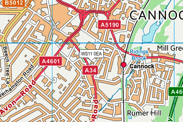 WS11 0EA map - OS VectorMap District (Ordnance Survey) WS11 0EA map - OS VectorMap District (Ordnance Survey)