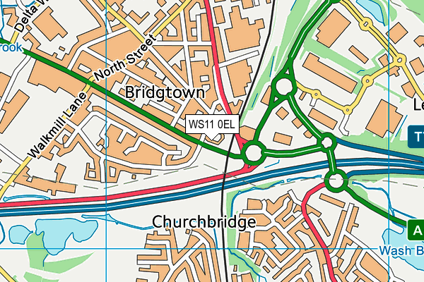 WS11 0EL map - OS VectorMap District (Ordnance Survey)