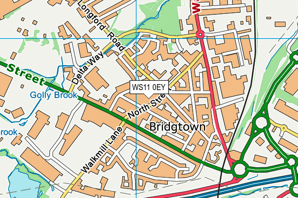 WS11 0EY map - OS VectorMap District (Ordnance Survey) WS11 0EY map - OS VectorMap District (Ordnance Survey)