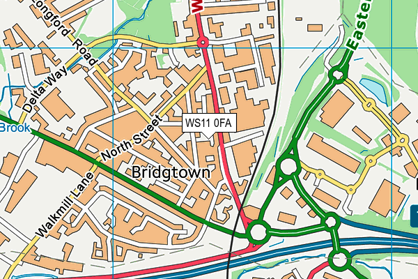WS11 0FA map - OS VectorMap District (Ordnance Survey) WS11 0FA map - OS VectorMap District (Ordnance Survey)