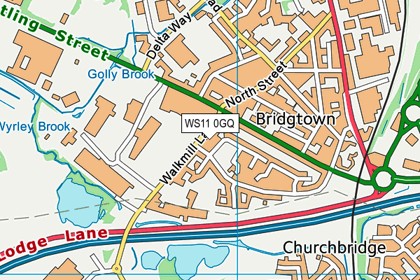 WS11 0GQ map - OS VectorMap District (Ordnance Survey) WS11 0GQ map - OS VectorMap District (Ordnance Survey)