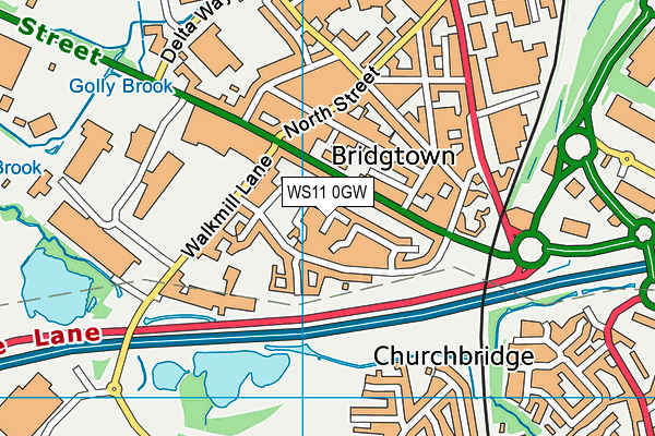 WS11 0GW map - OS VectorMap District (Ordnance Survey) WS11 0GW map - OS VectorMap District (Ordnance Survey)