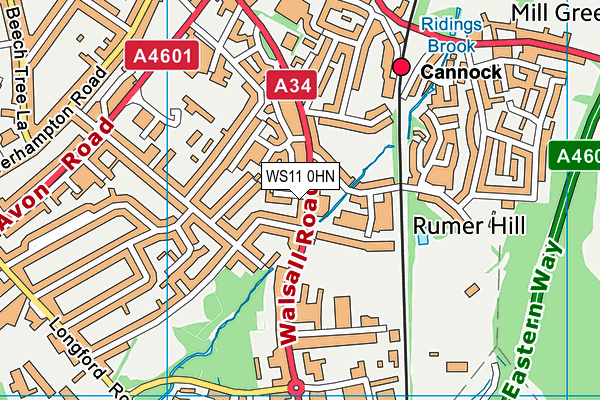 WS11 0HN map - OS VectorMap District (Ordnance Survey) WS11 0HN map - OS VectorMap District (Ordnance Survey)