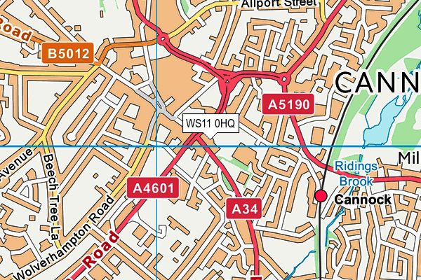 WS11 0HQ map - OS VectorMap District (Ordnance Survey) WS11 0HQ map - OS VectorMap District (Ordnance Survey)
