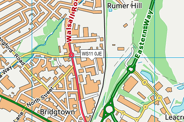 WS11 0JE map - OS VectorMap District (Ordnance Survey)