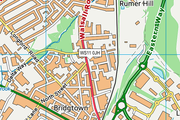 WS11 0JH map - OS VectorMap District (Ordnance Survey) WS11 0JH map - OS VectorMap District (Ordnance Survey)