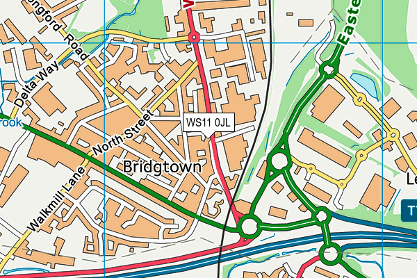 WS11 0JL map - OS VectorMap District (Ordnance Survey) WS11 0JL map - OS VectorMap District (Ordnance Survey)