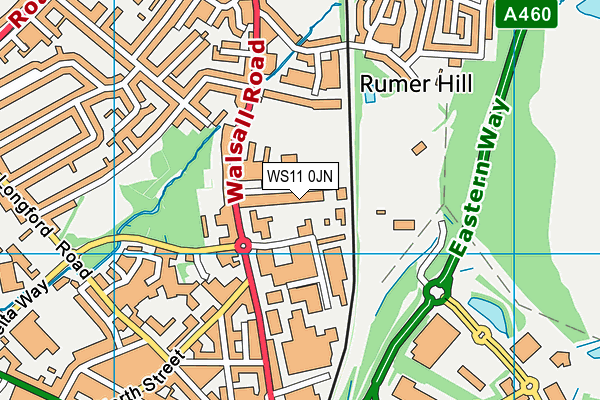 WS11 0JN map - OS VectorMap District (Ordnance Survey) WS11 0JN map - OS VectorMap District (Ordnance Survey)
