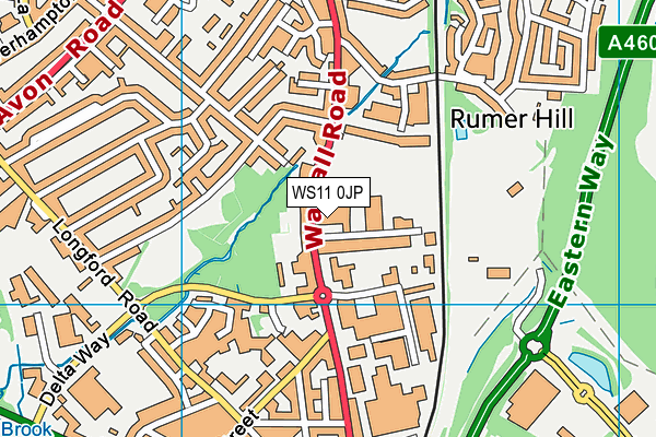 WS11 0JP map - OS VectorMap District (Ordnance Survey) WS11 0JP map - OS VectorMap District (Ordnance Survey)