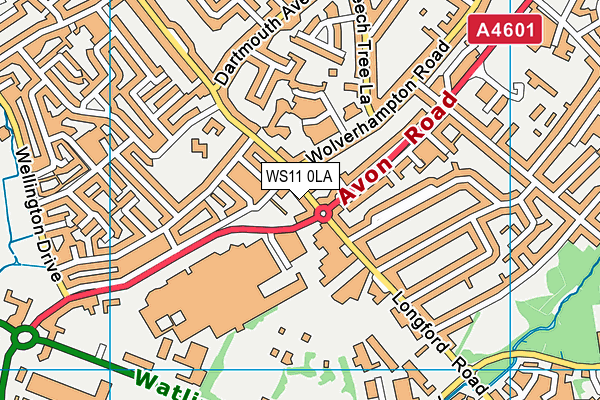 WS11 0LA map - OS VectorMap District (Ordnance Survey) WS11 0LA map - OS VectorMap District (Ordnance Survey)