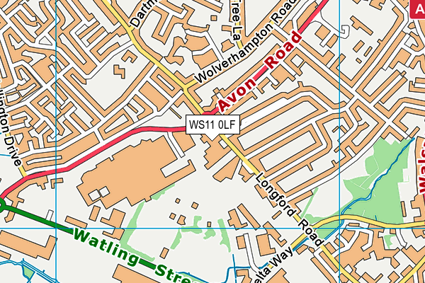 WS11 0LF map - OS VectorMap District (Ordnance Survey) WS11 0LF map - OS VectorMap District (Ordnance Survey)