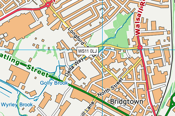 WS11 0LJ map - OS VectorMap District (Ordnance Survey) WS11 0LJ map - OS VectorMap District (Ordnance Survey)