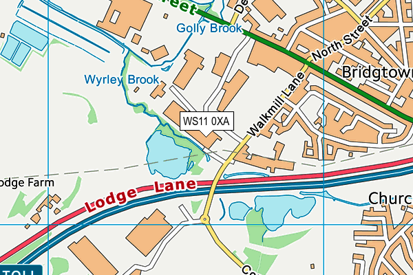 WS11 0XA map - OS VectorMap District (Ordnance Survey) WS11 0XA map - OS VectorMap District (Ordnance Survey)