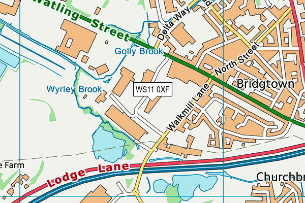 WS11 0XF map - OS VectorMap District (Ordnance Survey) WS11 0XF map - OS VectorMap District (Ordnance Survey)