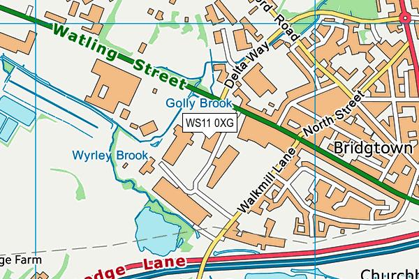WS11 0XG map - OS VectorMap District (Ordnance Survey) WS11 0XG map - OS VectorMap District (Ordnance Survey)
