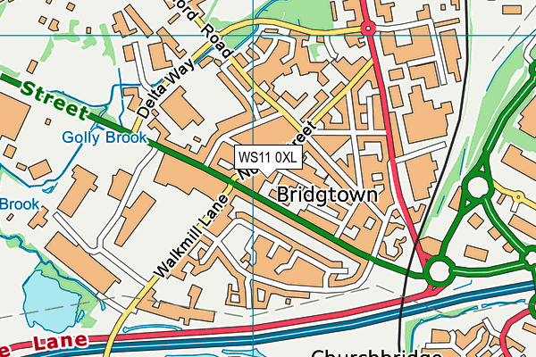 WS11 0XL map - OS VectorMap District (Ordnance Survey) WS11 0XL map - OS VectorMap District (Ordnance Survey)