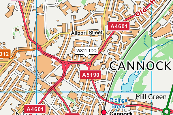 WS11 1DQ map - OS VectorMap District (Ordnance Survey) WS11 1DQ map - OS VectorMap District (Ordnance Survey)