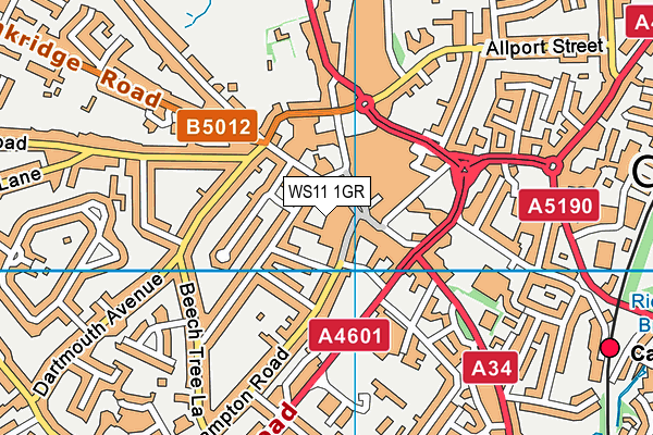 WS11 1GR map - OS VectorMap District (Ordnance Survey) WS11 1GR map - OS VectorMap District (Ordnance Survey)