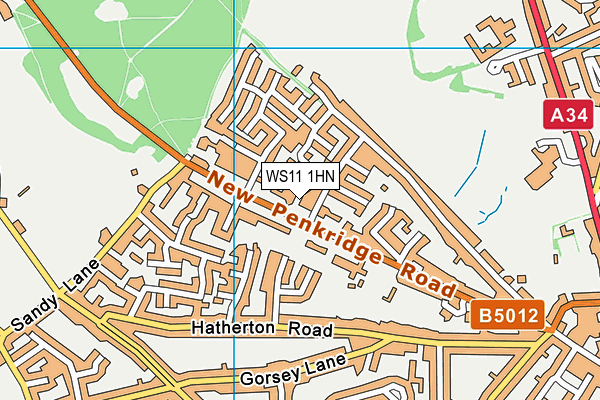 WS11 1HN map - OS VectorMap District (Ordnance Survey) WS11 1HN map - OS VectorMap District (Ordnance Survey)