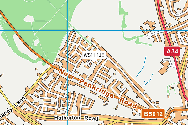 WS11 1JE map - OS VectorMap District (Ordnance Survey) WS11 1JE map - OS VectorMap District (Ordnance Survey)