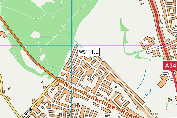 WS11 1JL map - OS VectorMap District (Ordnance Survey) WS11 1JL map - OS VectorMap District (Ordnance Survey)