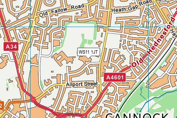 WS11 1JT map - OS VectorMap District (Ordnance Survey)