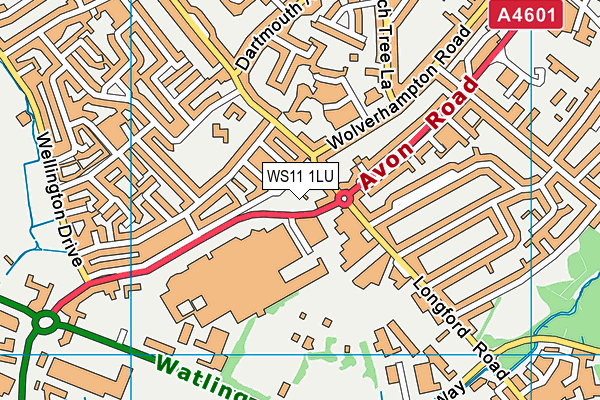 WS11 1LU map - OS VectorMap District (Ordnance Survey) WS11 1LU map - OS VectorMap District (Ordnance Survey)