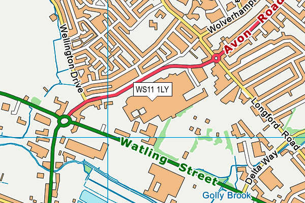WS11 1LY map - OS VectorMap District (Ordnance Survey) WS11 1LY map - OS VectorMap District (Ordnance Survey)