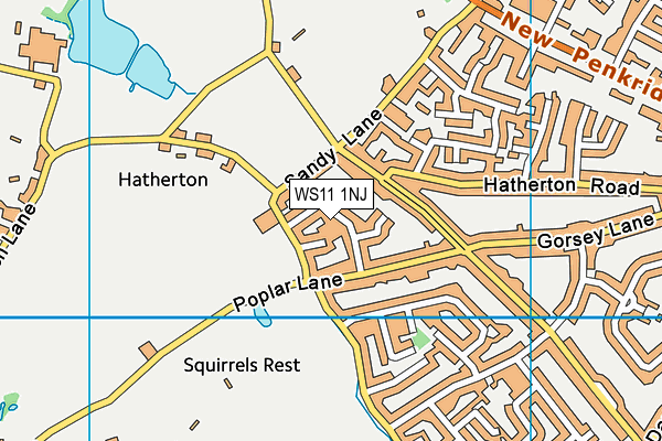 WS11 1NJ map - OS VectorMap District (Ordnance Survey) WS11 1NJ map - OS VectorMap District (Ordnance Survey)