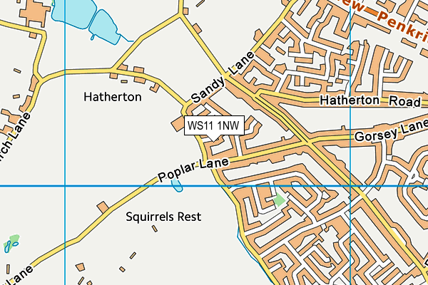WS11 1NW map - OS VectorMap District (Ordnance Survey) WS11 1NW map - OS VectorMap District (Ordnance Survey)