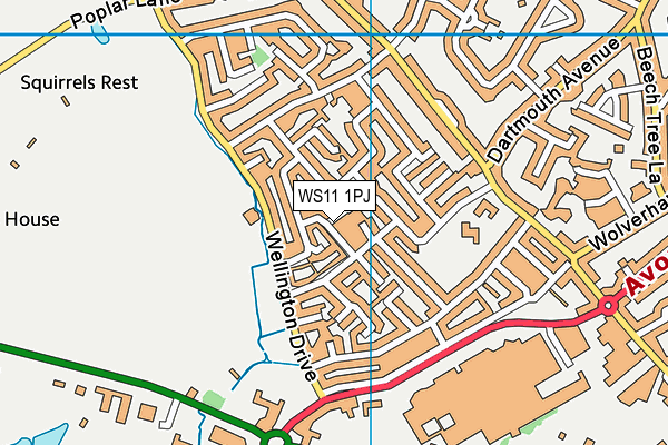 WS11 1PJ map - OS VectorMap District (Ordnance Survey) WS11 1PJ map - OS VectorMap District (Ordnance Survey)