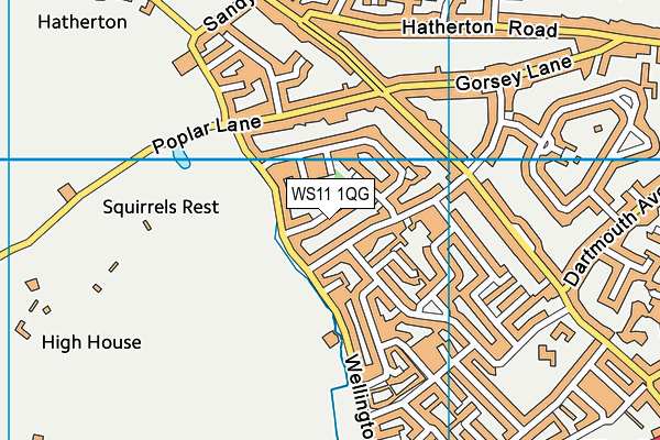 WS11 1QG map - OS VectorMap District (Ordnance Survey) WS11 1QG map - OS VectorMap District (Ordnance Survey)