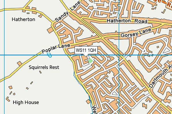 WS11 1QH map - OS VectorMap District (Ordnance Survey) WS11 1QH map - OS VectorMap District (Ordnance Survey)