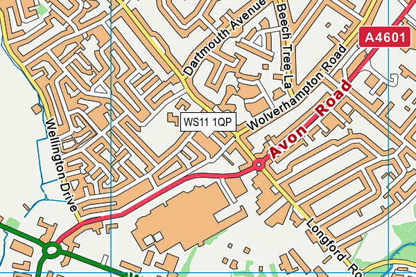 WS11 1QP map - OS VectorMap District (Ordnance Survey) WS11 1QP map - OS VectorMap District (Ordnance Survey)