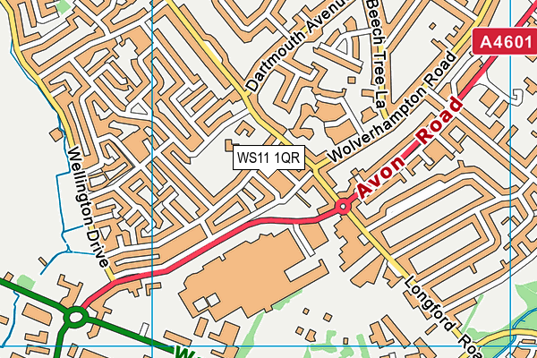 WS11 1QR map - OS VectorMap District (Ordnance Survey) WS11 1QR map - OS VectorMap District (Ordnance Survey)